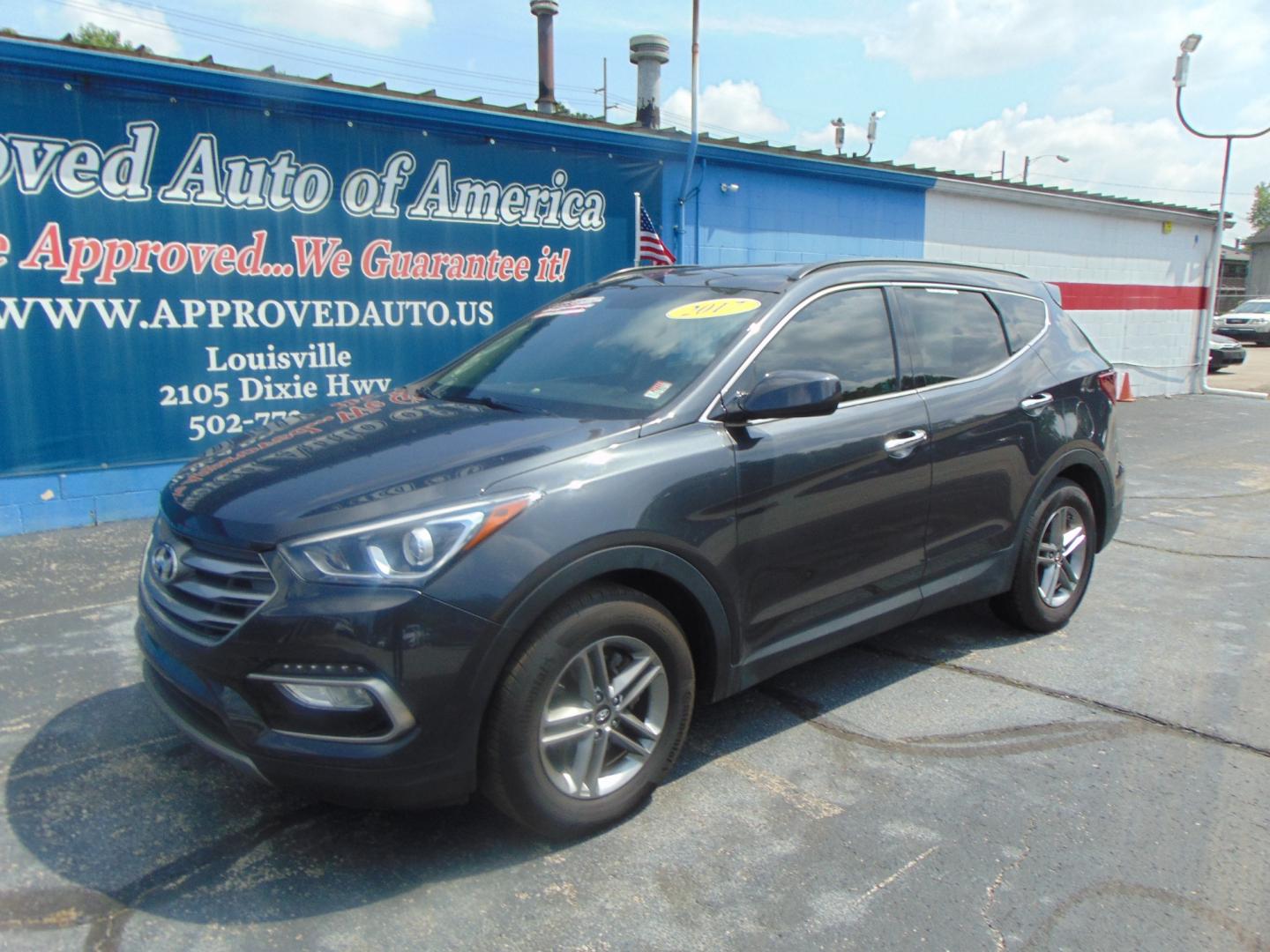 2017 Gray Hyundai Santa Fe Sport (5XYZU3LB2HG) with an 4-Cyl GDI 2.4 Liter engine, Auto, 6-Spd Shiftronic transmission, located at 2105 Dixie Hwy, Louisville, KY, 40210, (502) 772-3333, 38.220932, -85.795441 - Photo#1